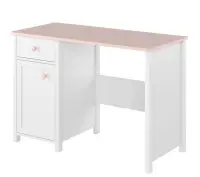 LUNA LN03 biurko biały / różowy